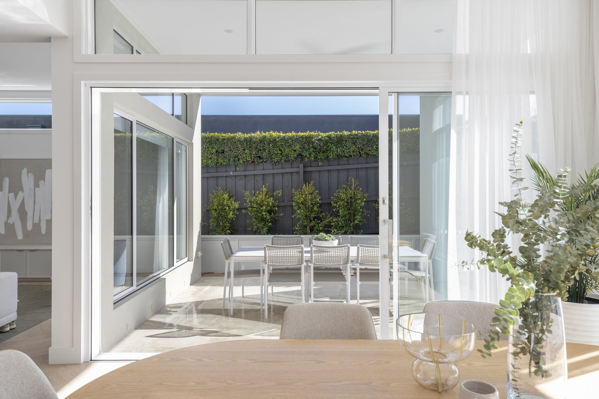 Dining zone opening through to the courtyard