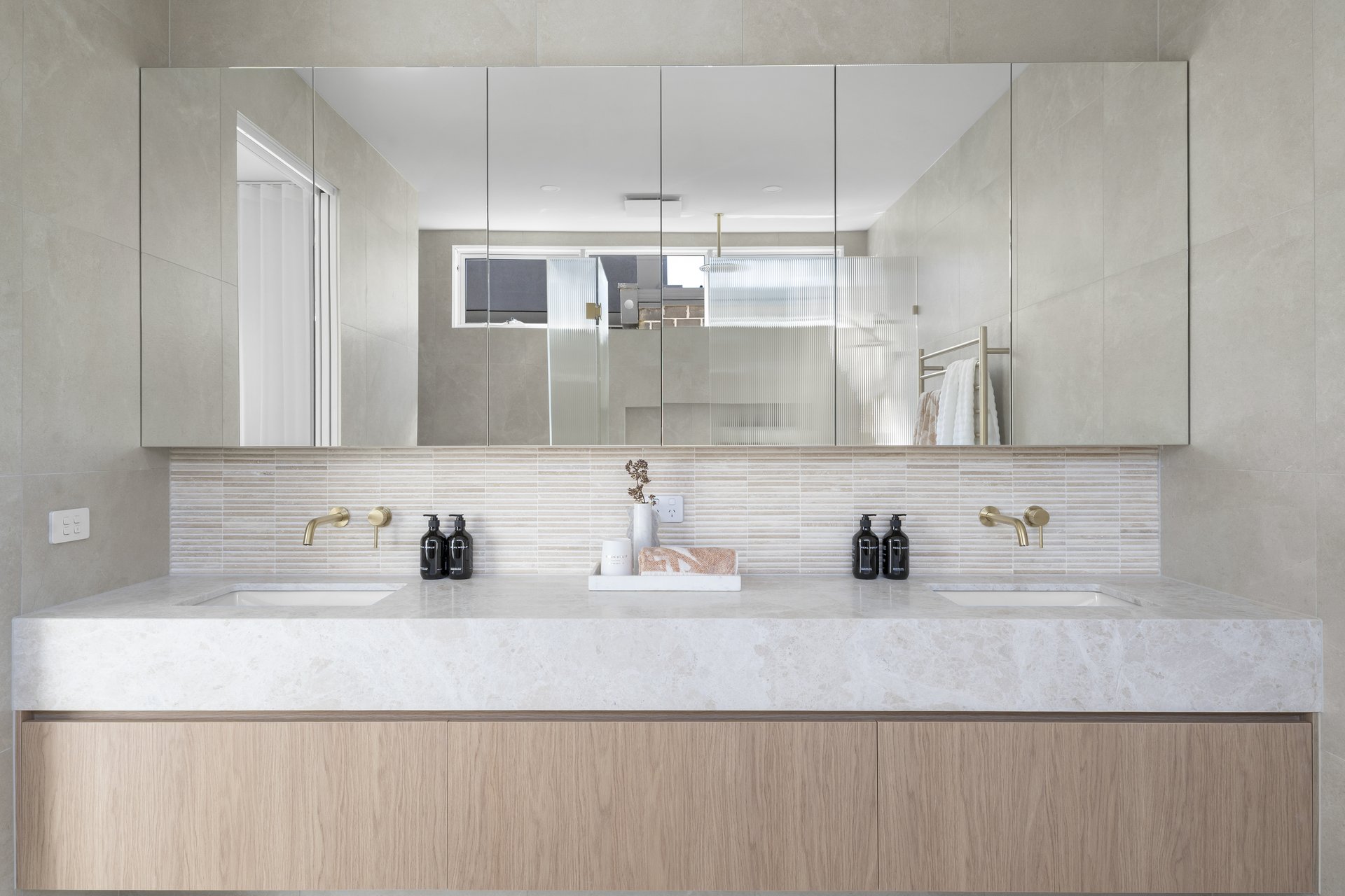 Double vanity and mirrors in the master ensuite